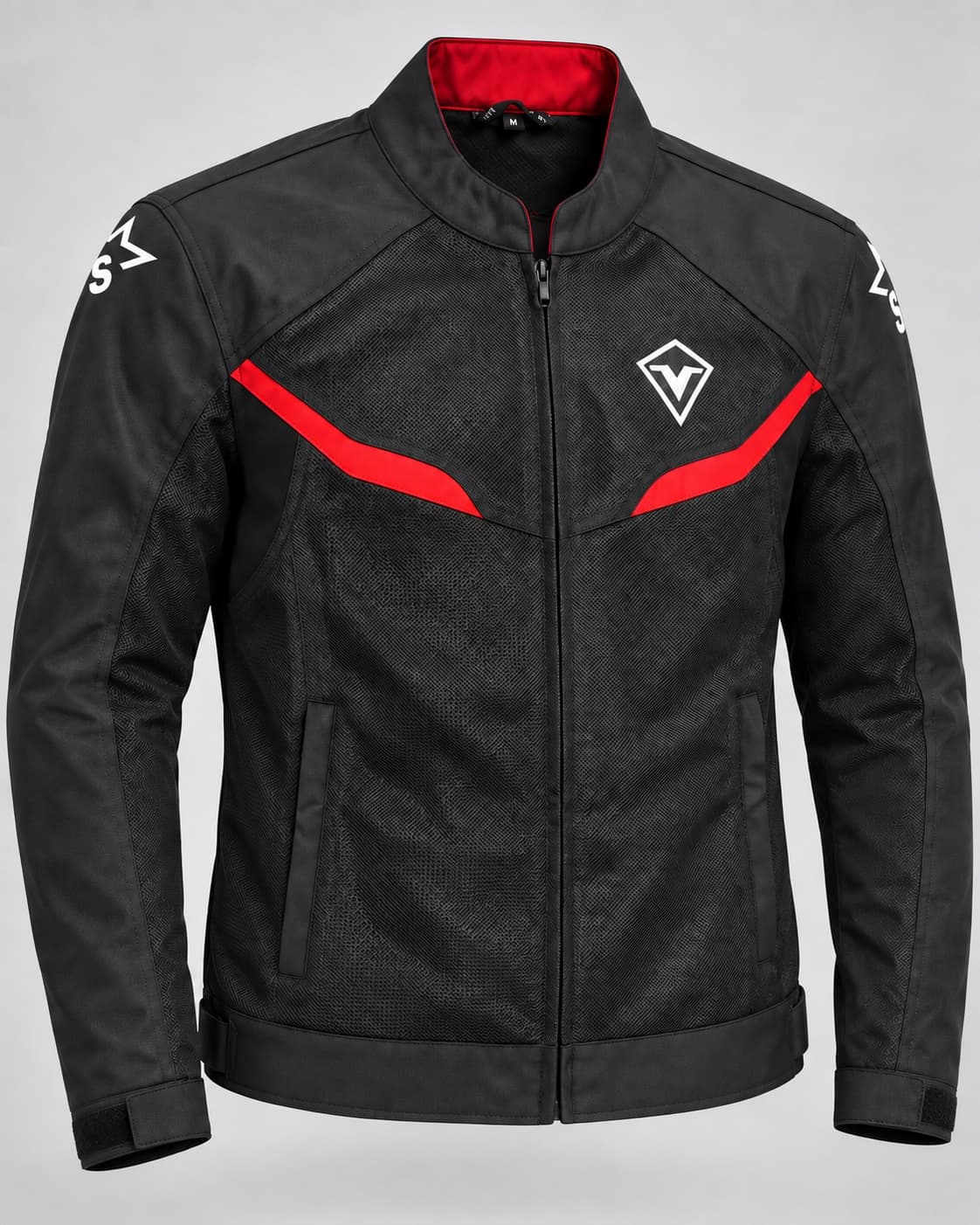 Mesh moto jacket — black and red — Black