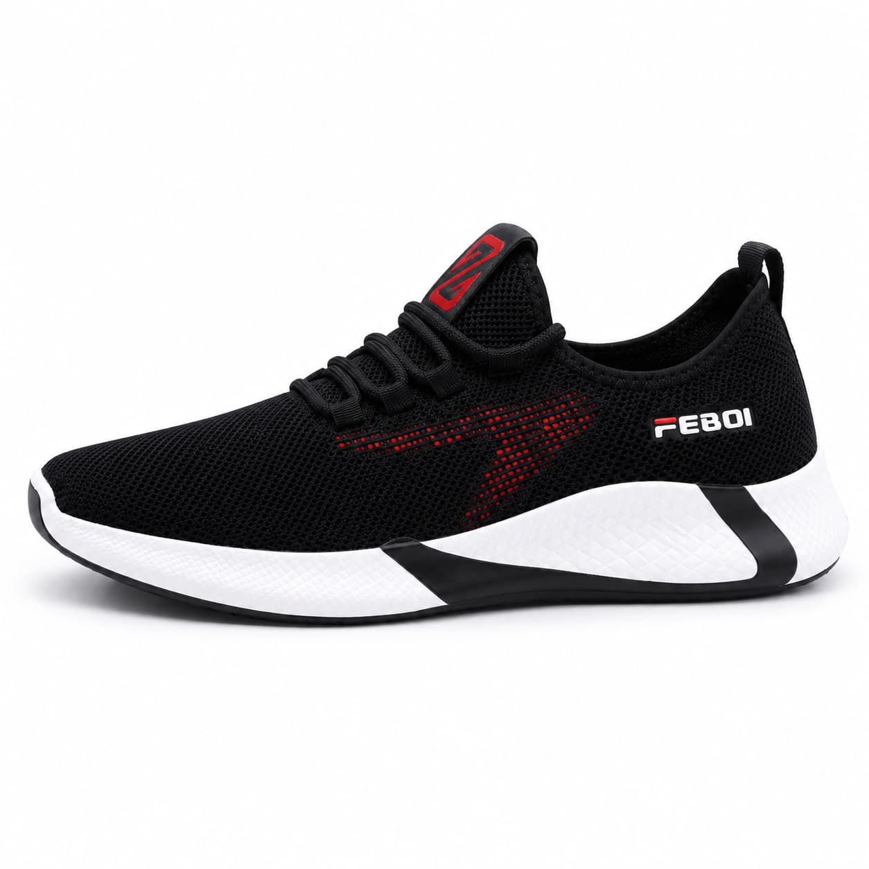 Black and red running shoe — Black