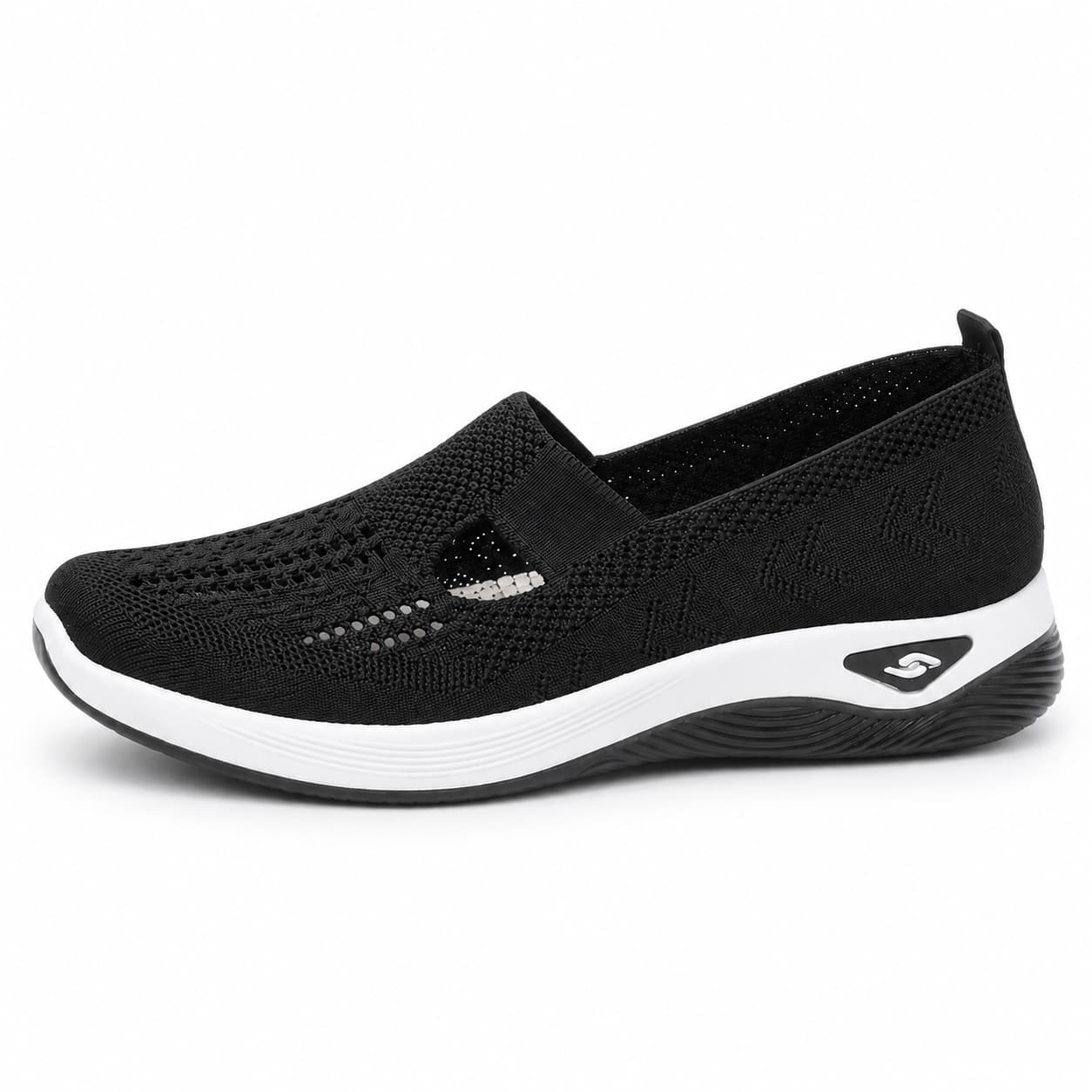Black mesh slip-on