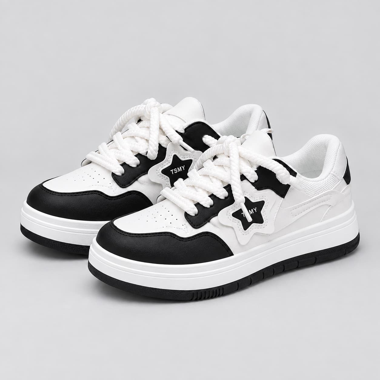 Black and white sneaker — White